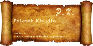 Palcsek Klaudia névjegykártya